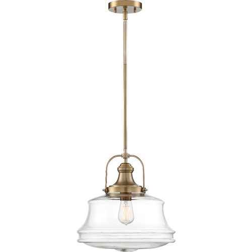 Nuvo Lighting 60-6757 Basel Down Light Pendant - Burnished Brass / Clear