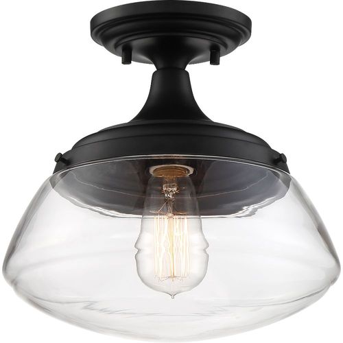 Nuvo Lighting 60-6799 Kew Semi Flush Mount Ceiling Light - Aged Bronze / Clear