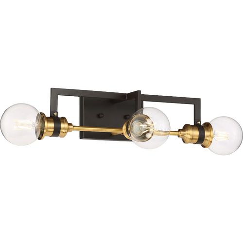 Nuvo Lighting 60-6973 Intention 3 Bulb Bathroom Light - Warm Brass / Black