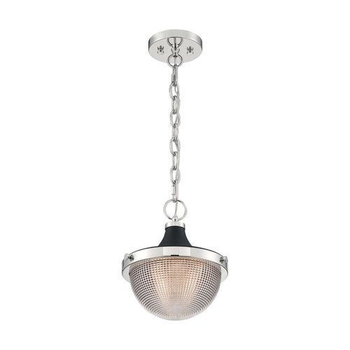 Nuvo Lighting 60-7069 Faro Down Light Pendant - Polished Nickel / Black Accents