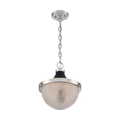 Nuvo Lighting 60-7070 Faro Down Light Pendant - Polished Nickel / Black Accents