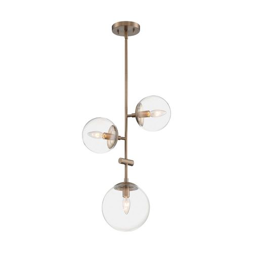Nuvo Lighting 60-7124 Sky Down Light Pendant - Matte Black / Brass Accents