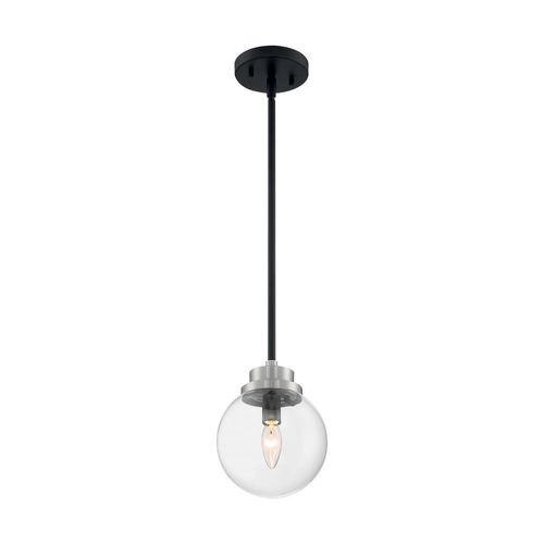 Nuvo Lighting 60-7131 Axis Mini Pendant - Matte Black / Brushed Nickel Accents