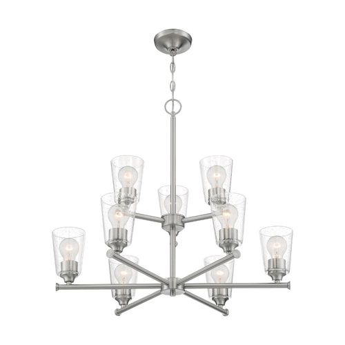 Nuvo Lighting 60-7189 Bransel Mid Sized Chandelier - Brushed Nickel