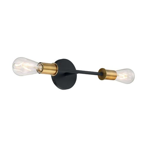 Nuvo Lighting 60-7342 Ryder 2 Bulb Bathroom Light - Black / Brushed Brass