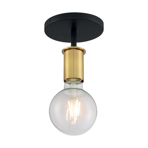 Nuvo Lighting 60-7343 Ryder Semi Flush Mount Ceiling Light - Black / Brushed Brass