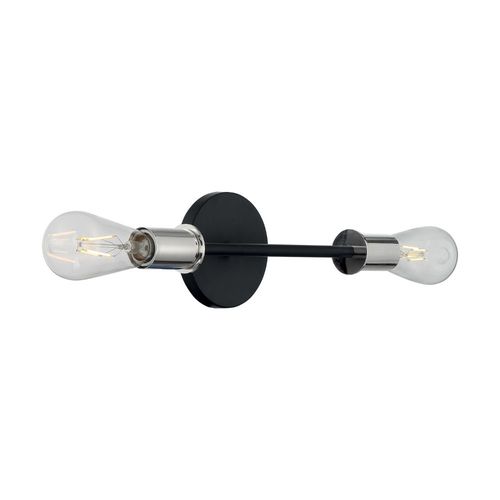 Nuvo Lighting 60-7352 Ryder 2 Bulb Bathroom Light - Black / Polished Nickel