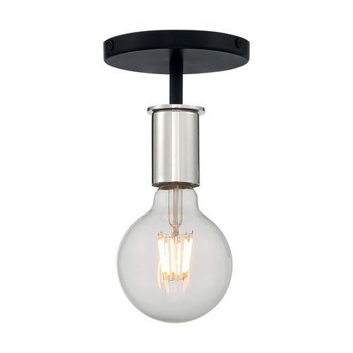 Nuvo Lighting 60-7353 Ryder Semi Flush Mount Ceiling Light - Black / Polished Nickel