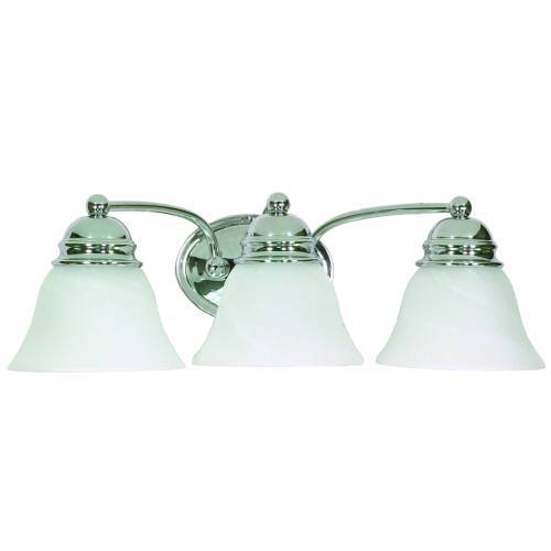 Nuvo Lighting 60-338 Empire 3 Bulb Bathroom Light - Polished Chrome / Alabaster