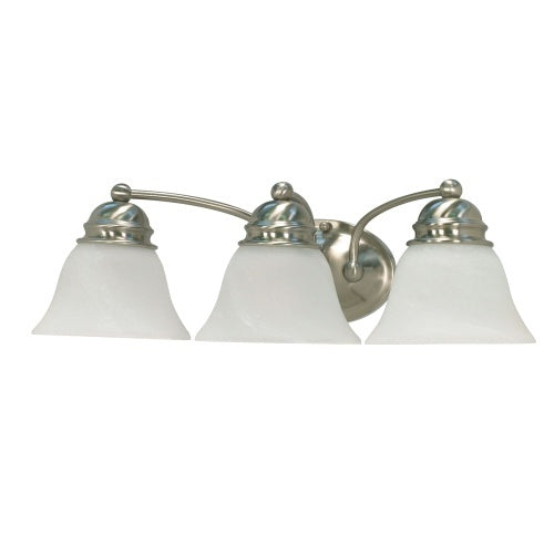Nuvo Lighting 60-342 Empire 3 Bulb Bathroom Light - Brushed Nickel / Alabaster