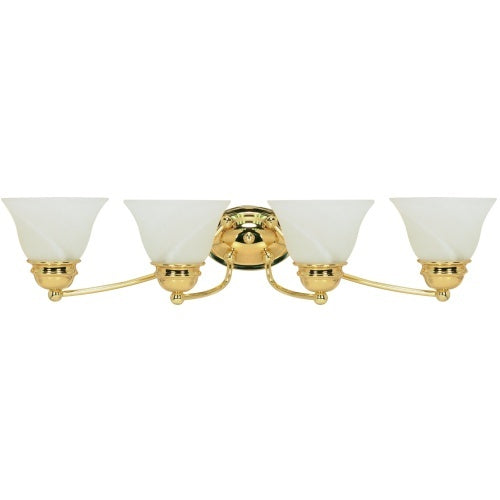 Nuvo Lighting 60-351 Empire 4 or more Bulb Bathroom Light - Polished Brass / Alabaster