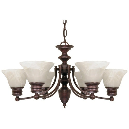 Nuvo Lighting 60-358 Empire Mid Sized Chandelier - Old Bronze / Alabaster