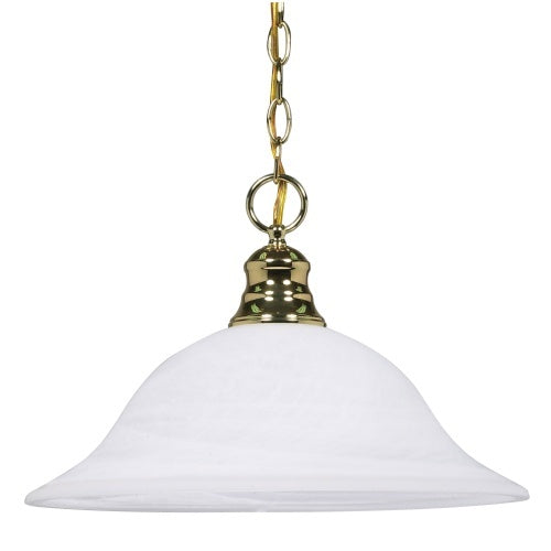 Nuvo Lighting 60-392 Down Light Pendant - Polished Brass / Alabaster