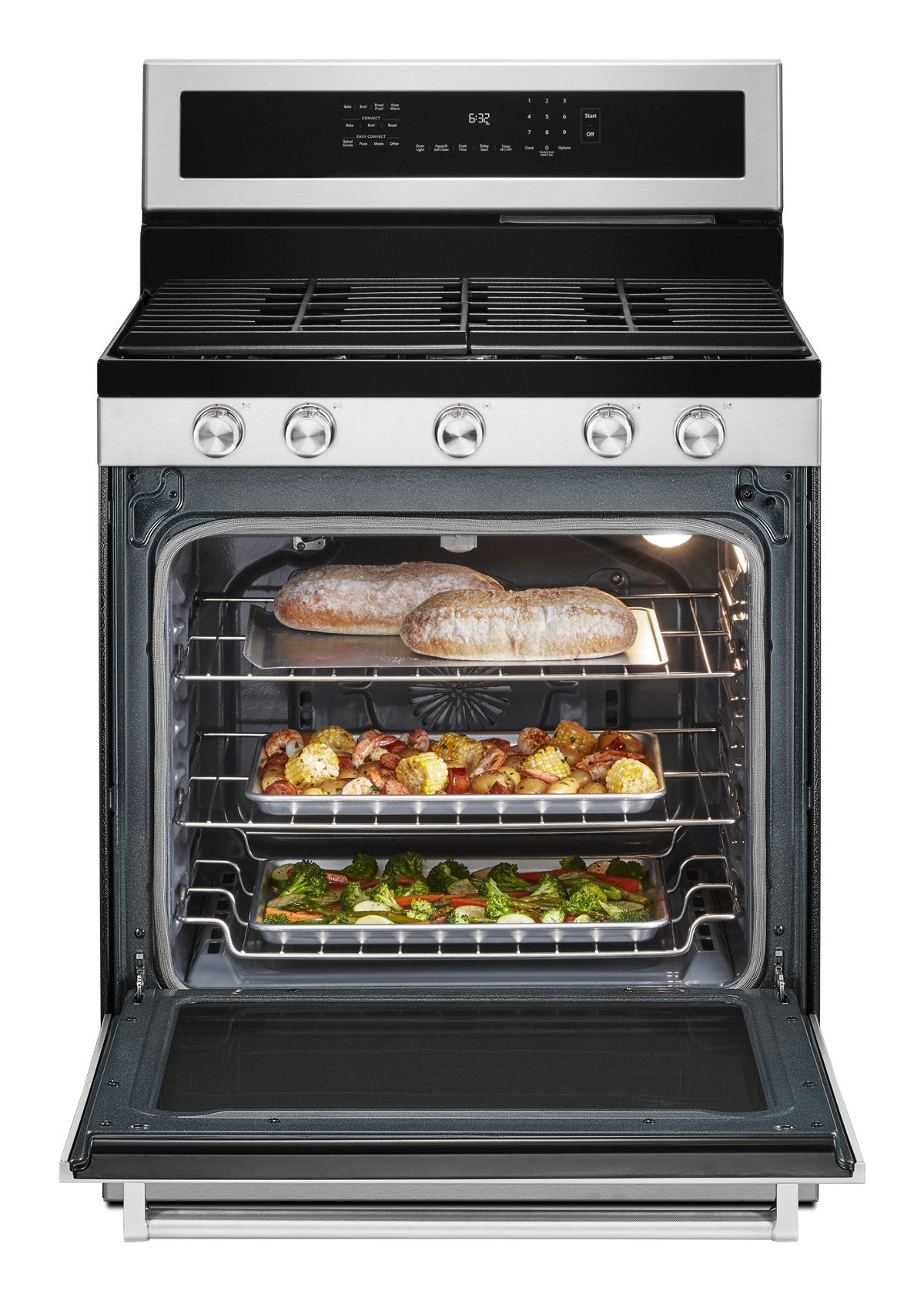 KitchenAid KFGG504KPS oven open
