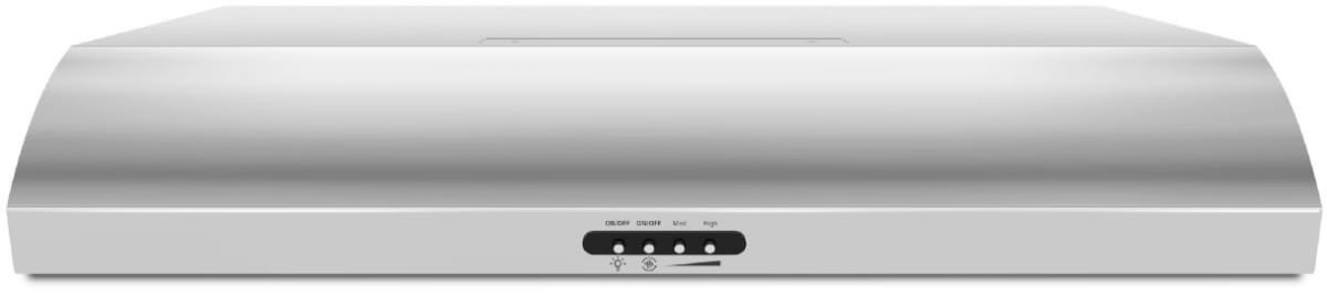 Whirlpool UXT5230BDS range hood angle view