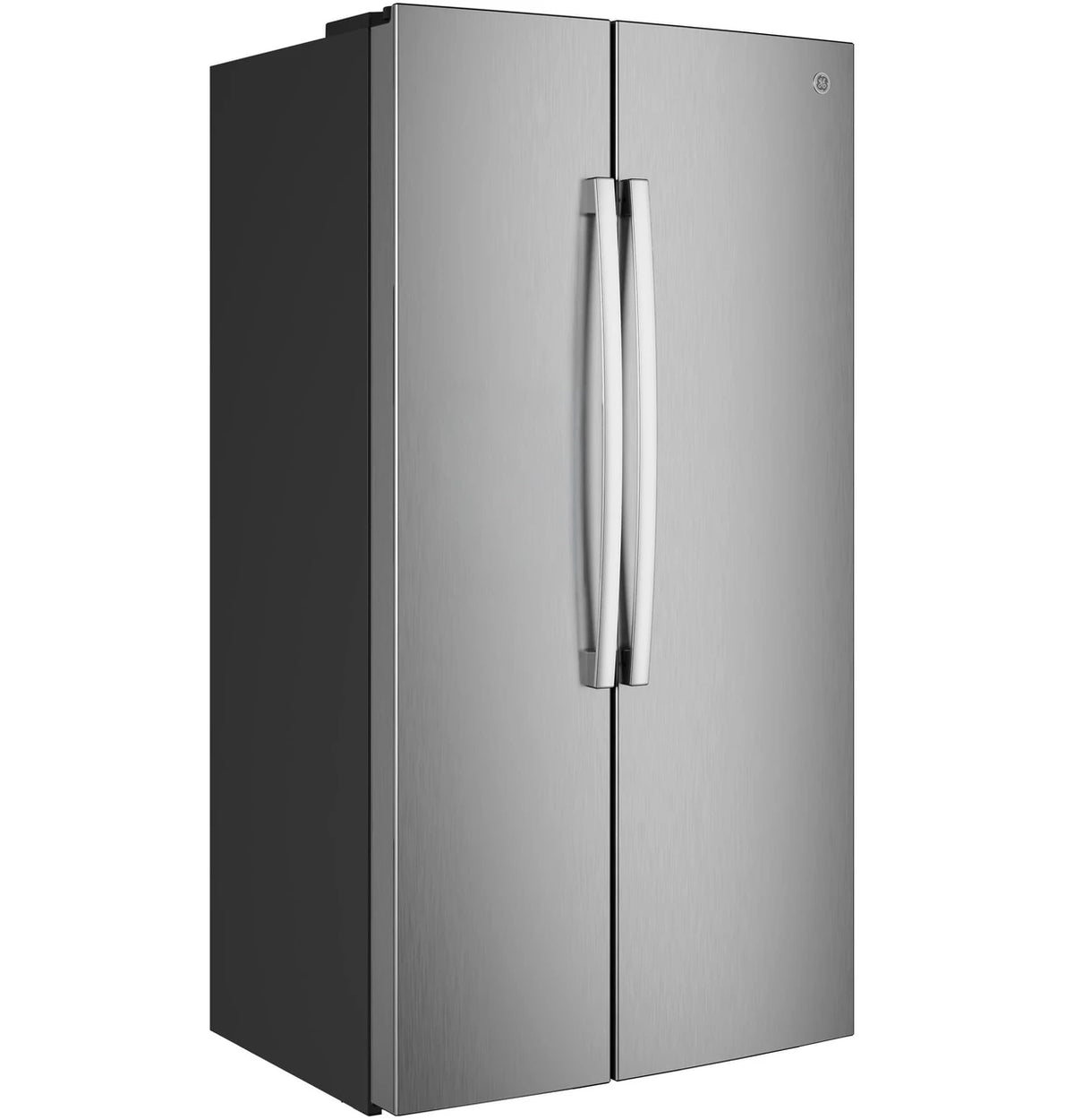 GE GKS24NYYFS counter-depth side-by-side refrigerator, right side view