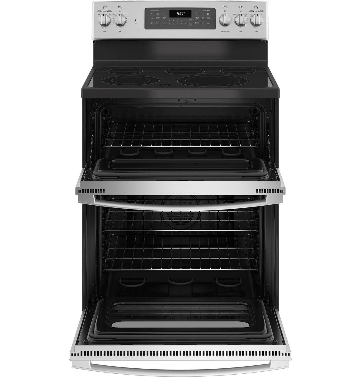GE JBS86SPSS - 30 in. 6.6 cu. ft. Air Fry Standard Convection Double Oven Electric Range with Smoothtop Burners - Stainless Steel
