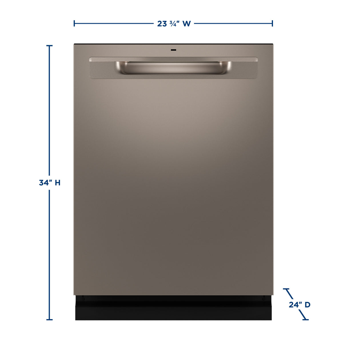 GE GDP670SMVES - 24 in. Top Control Flush-Mount Dishwasher with with Stainless Steel Interior, 45 dBa Sound Level, 3rd-Rack, Dry Boost & Pocket Handle - Slate Sanitize Cycle