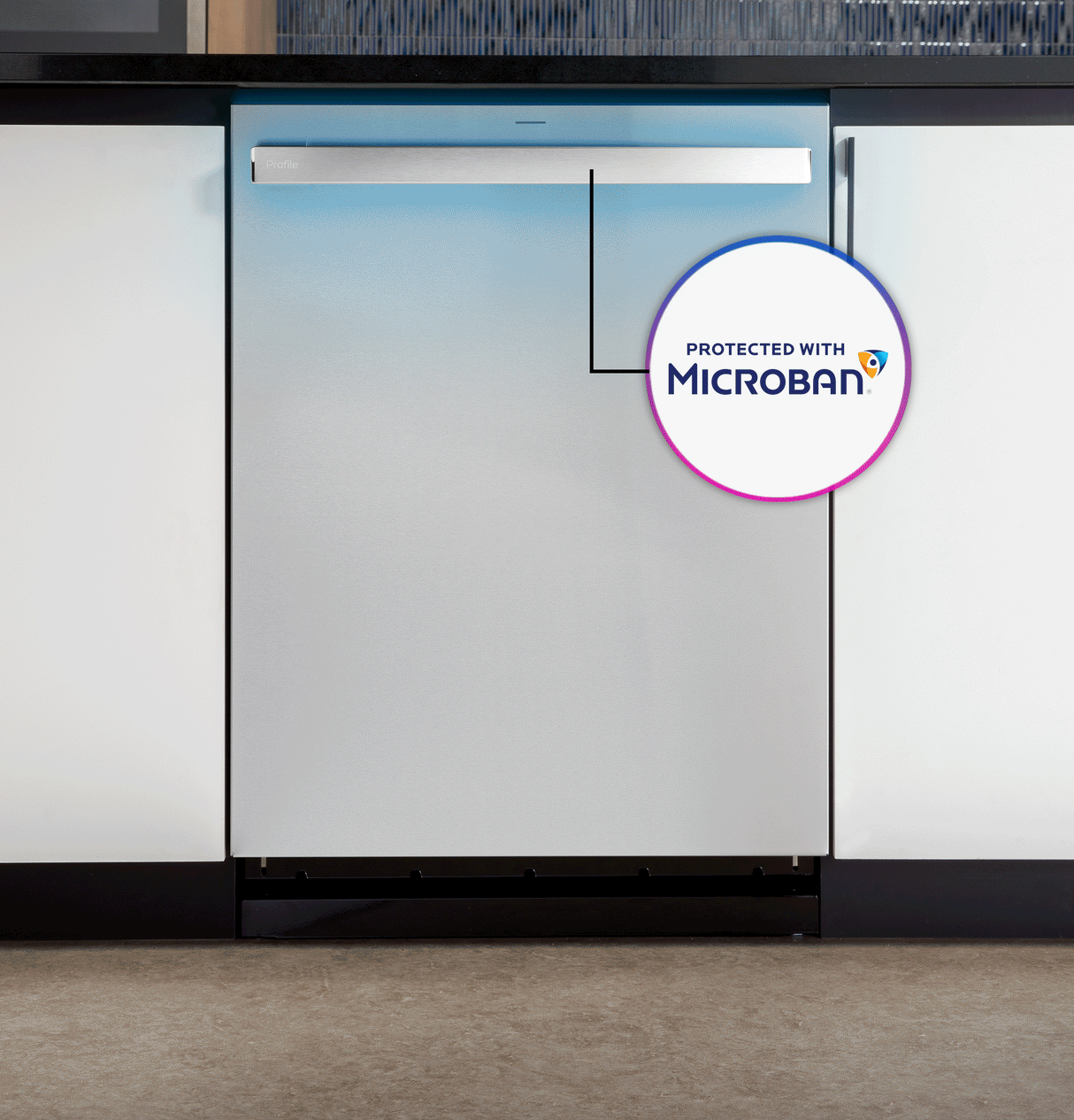 GE Profile(TM) ENERGY STAR(R) Fingerprint Resistant Top Control Stainless Interior Dishwasher with Microban(TM) Antimicrobial Protection with Sanitize Cycle - (PDT715SYVFS)