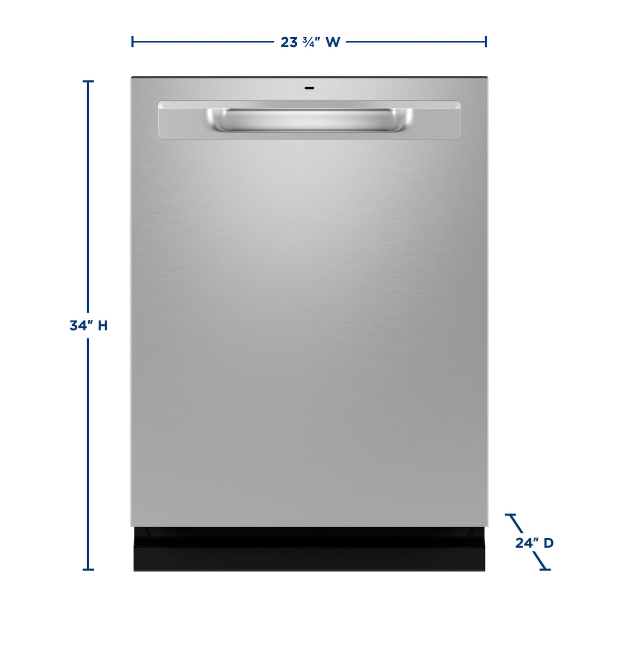 GE GDP670SYVFS - 24 in. Top Control Flush-Mount Dishwasher with 45 dBa Sound Level, 3rd-Rack, Dry Boost & Pocket Handle - Fingerprint Resistant Stainless