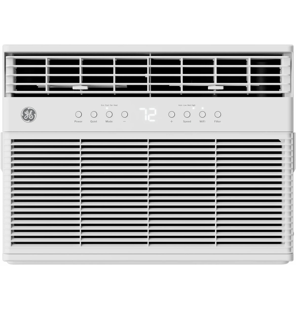 GE AWGP12WWA ENERGY STAR 11,000 BTU heat pump window air conditioner, front view