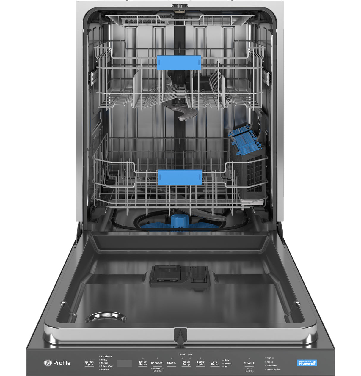 GE Profile(TM) ENERGY STAR(R) Fingerprint Resistant Top Control Stainless Interior Dishwasher with Microban(TM) Antimicrobial Protection with Sanitize Cycle - (PDP715SYVFS)