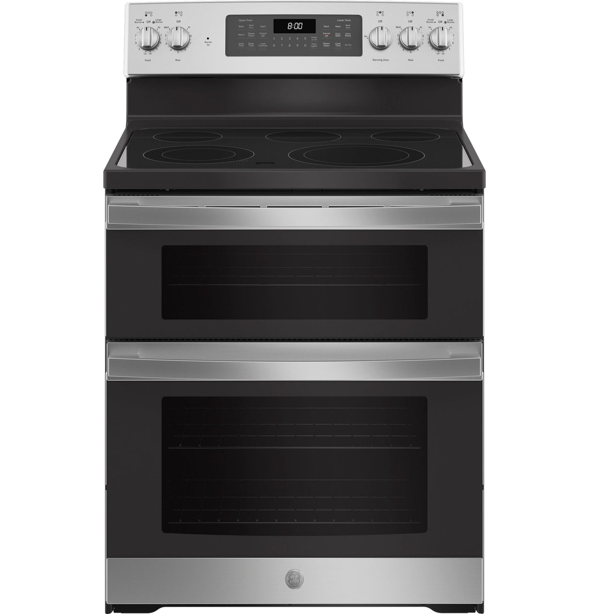 GE JBS86SPSS - 30 in. 6.6 cu. ft. Air Fry Standard Convection Double Oven Electric Range with Smoothtop Burners - Stainless Steel