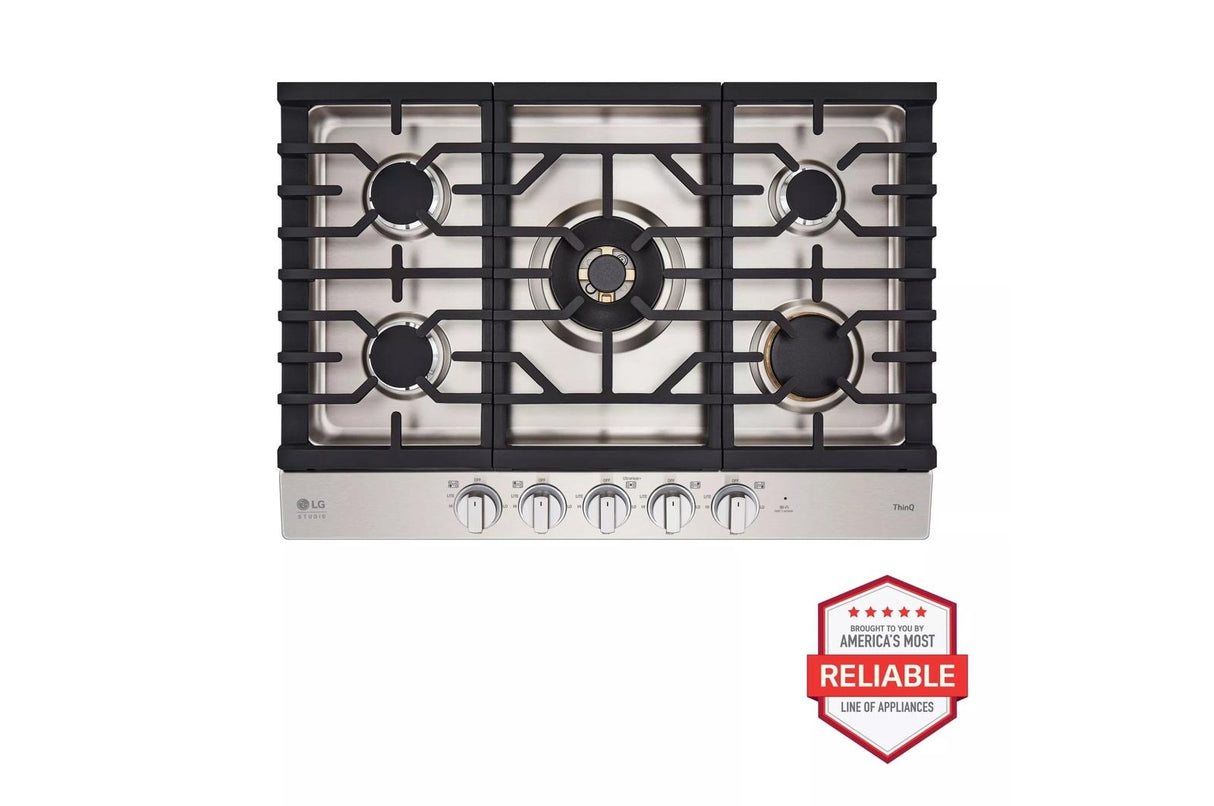 LG STUDIO 30" UltraHeat(TM) Gas Cooktop with EasyClean(R) - (CBGS3028S)