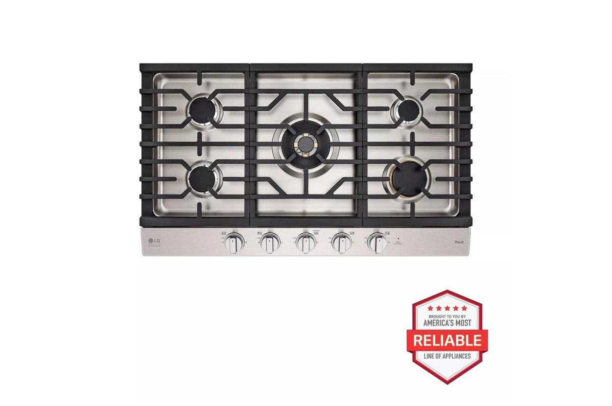 LG STUDIO 36" UltraHeat(TM) Gas Cooktop with EasyClean(R) - (CBGS3628S)