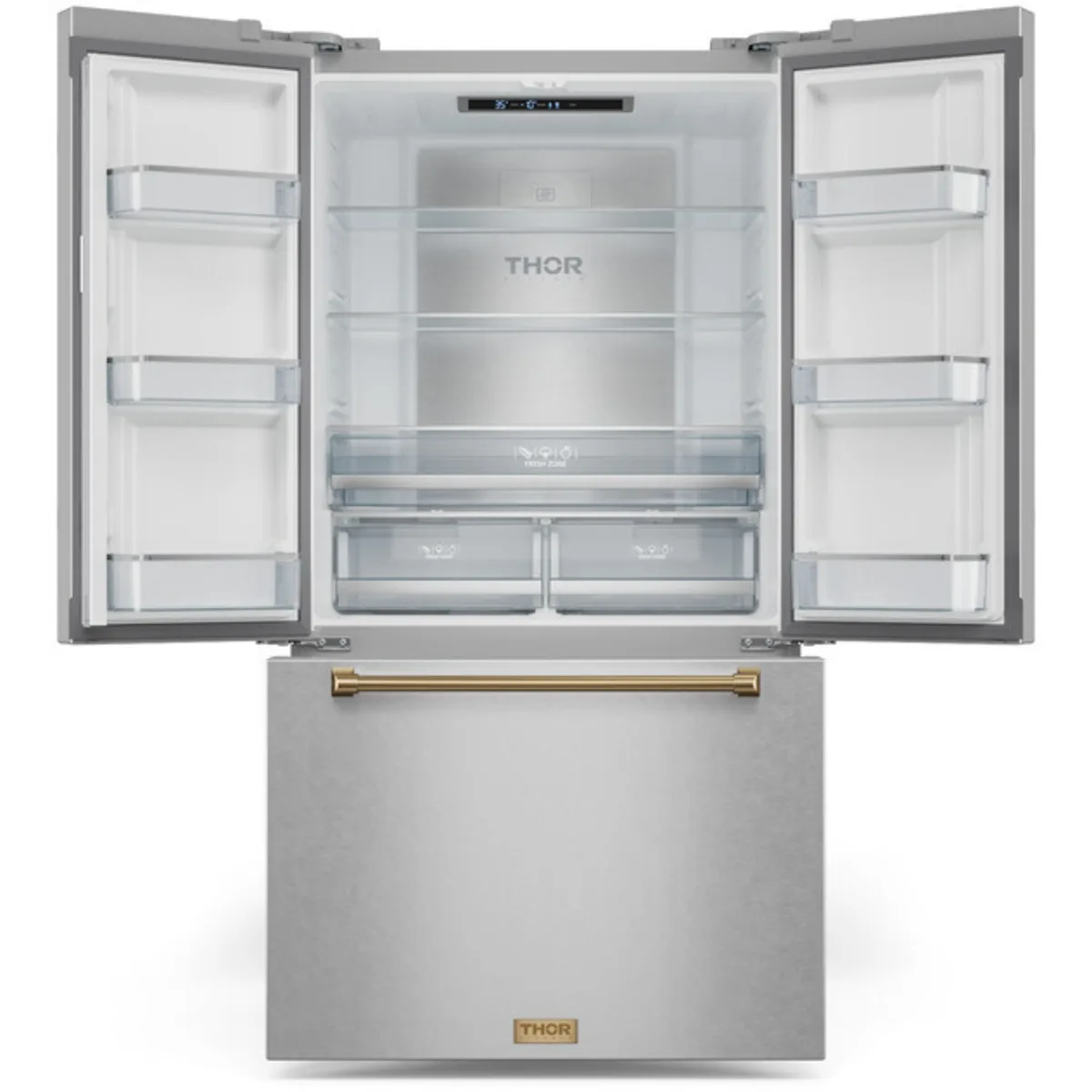 Thor Kitchen 36-inch, 20.3 cu. ft. Counter-Depth French 3-Door Refrigerator with Ice Maker RF3621CTD99-BRZ