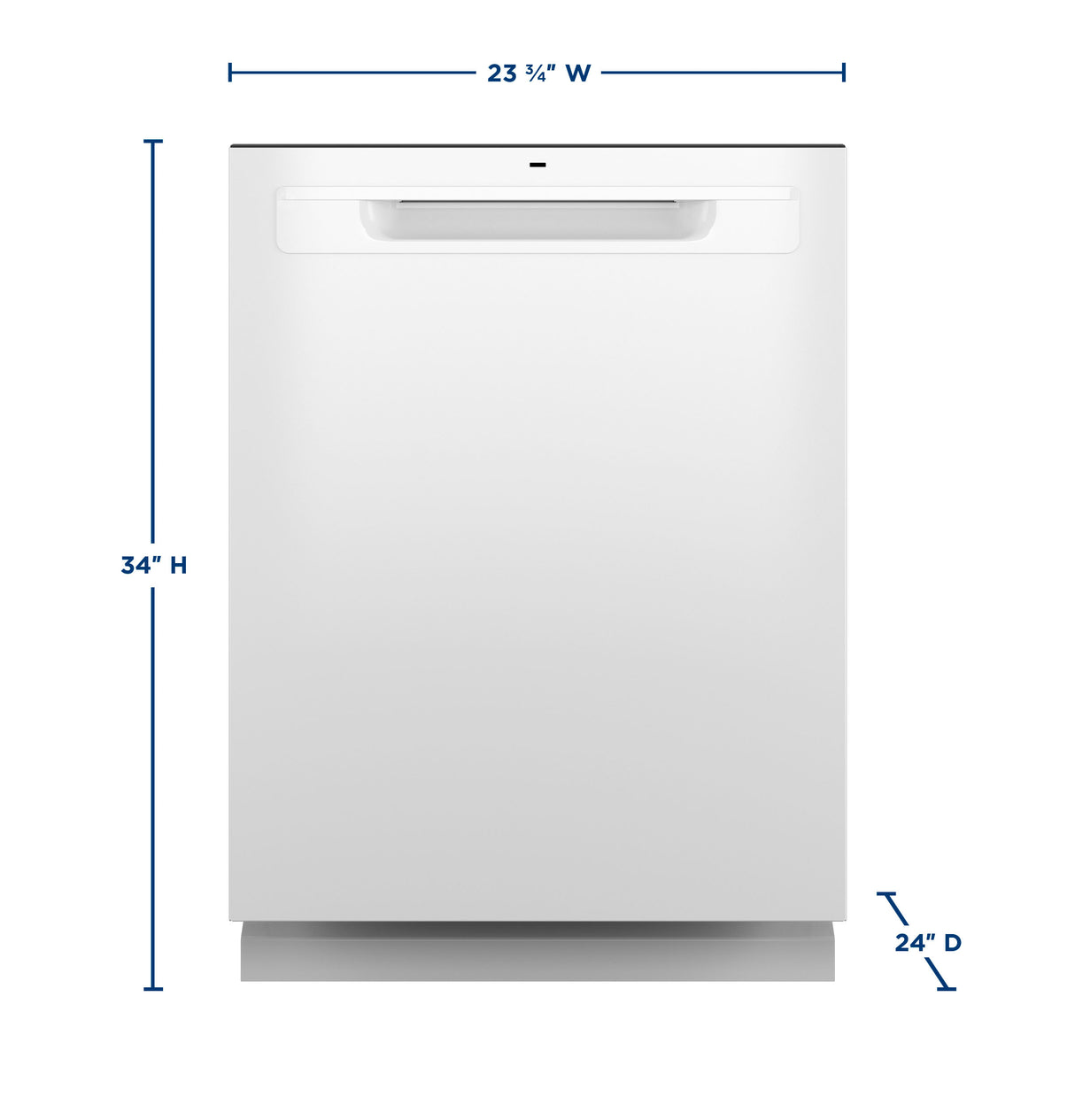 GE GDP670SGVWW - Top Control with Stainless Steel Interior Dishwasher with Sanitize Cycle, 45 dBa Sound Level, 3rd-Rack, Dry Boost & Pocket Handle - White