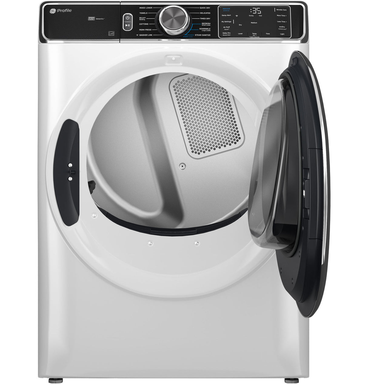 GE Profile PFD87GSSVWW gas dryer — control panel