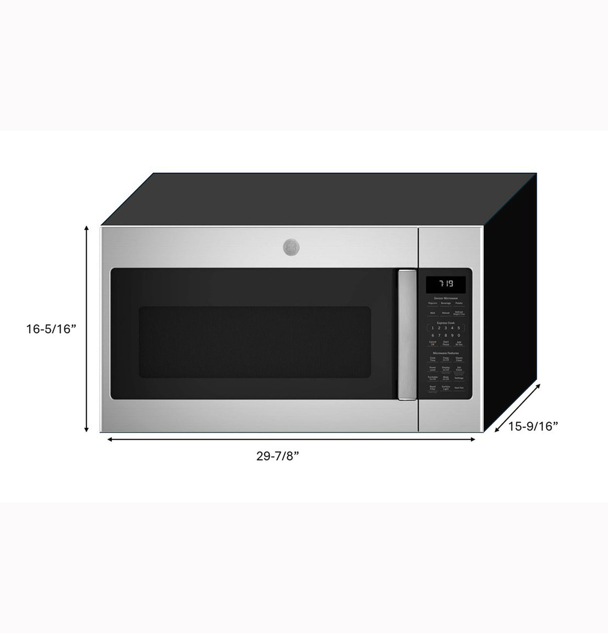 GE JNM7196RWSS microwave detail