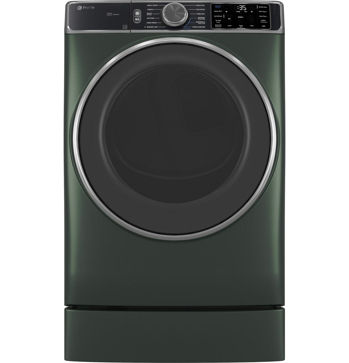 GE Profile GFR0728PWGN laundry riser shown with washer and dryer