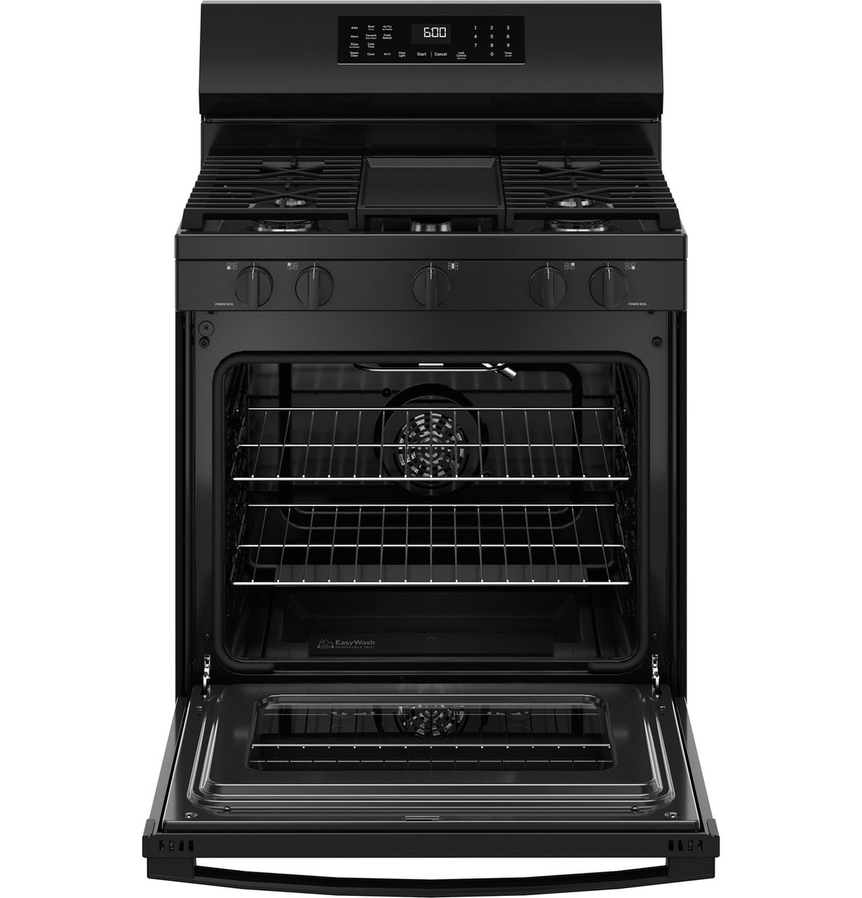 GE GGF600AVBB gas range oven interior