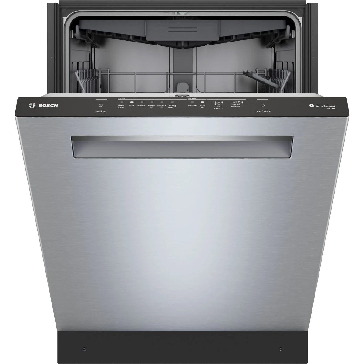24 Inch Fully Integrated Built-In Smart Dishwasher with 16 Place Setting Capacity, 7 Wash Cycles, Standard 3rd Rack, 44 dBA Noise Level, Zone Wash, AutoAir®, Home Connect™, Stainless Steel Anti-Fingerprint, NSF® Certified and ENERGY STAR® Certified
