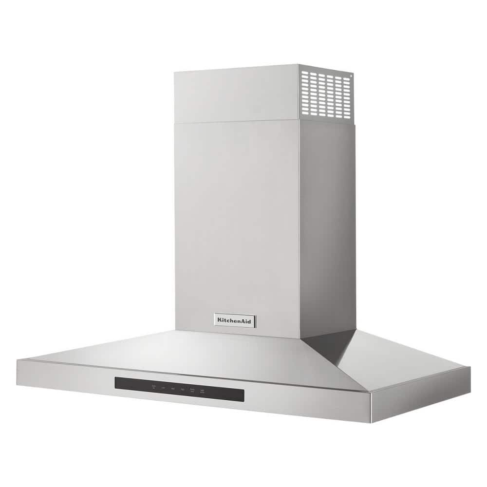 KitchenAid KVWB606DSS stainless canopy range hood angle
