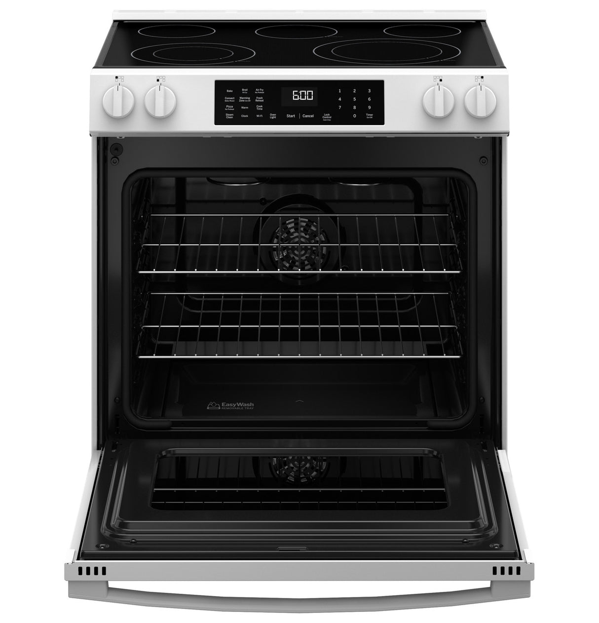 GE GRS600AVWW smoothtop electric cooktop with five elements