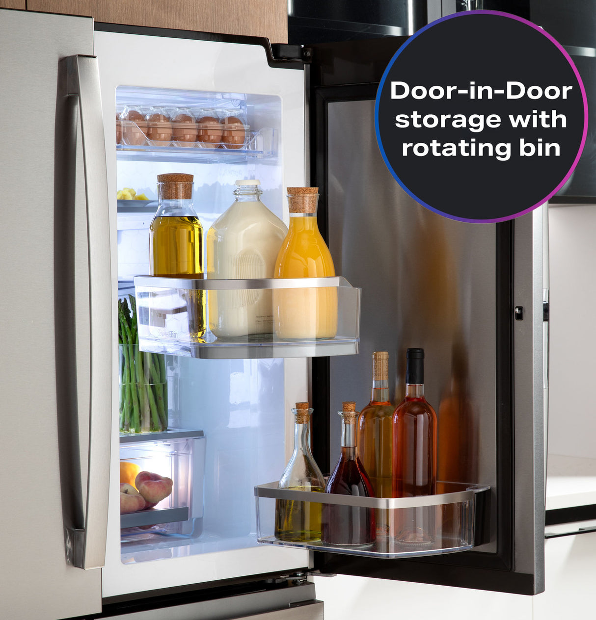 GE Profile PHD23BYWFS refrigerator in kitchen setting