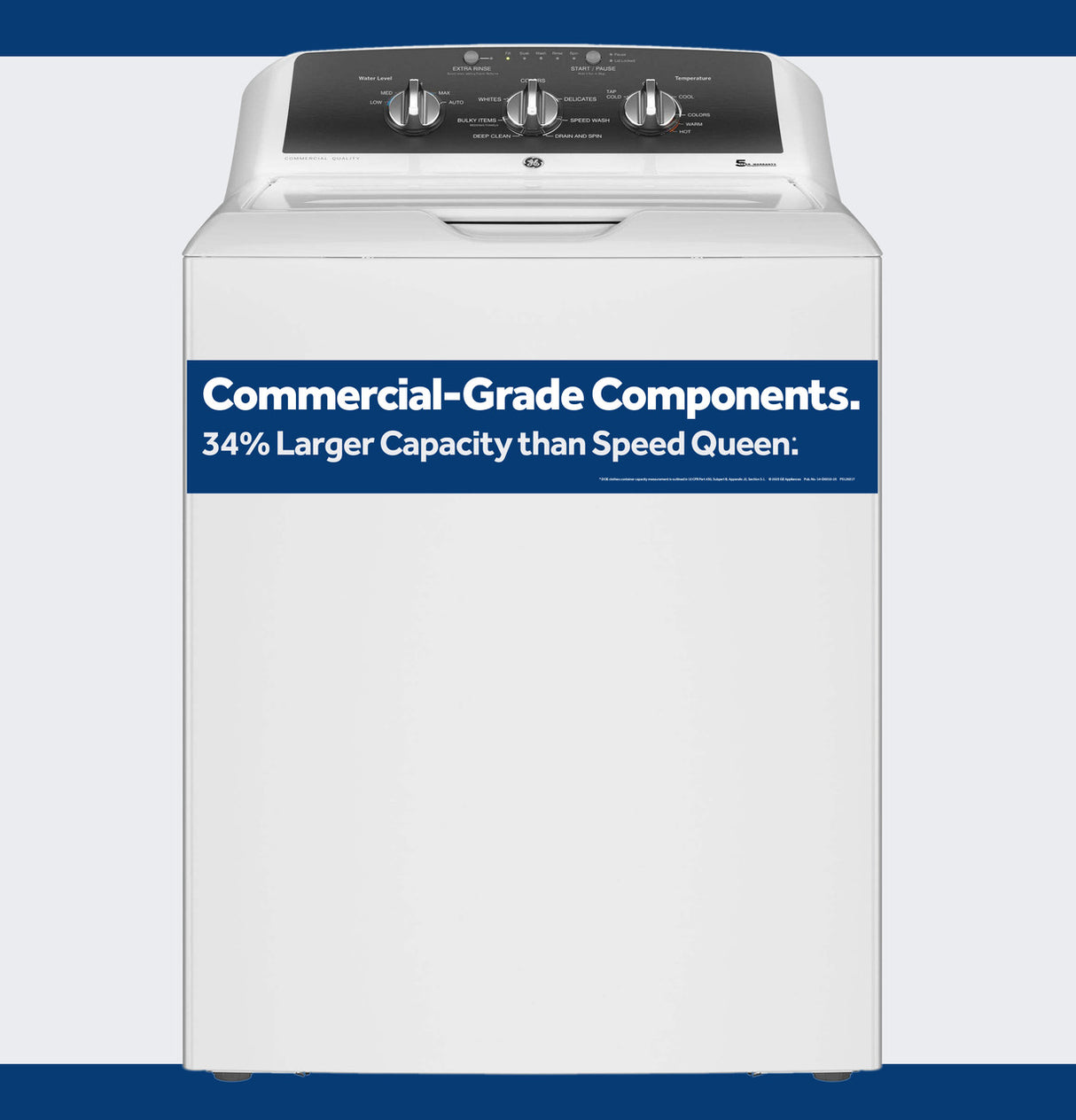 GE GTW525ACWWB 4.3 cu. ft. Top Load Washer in White — front view