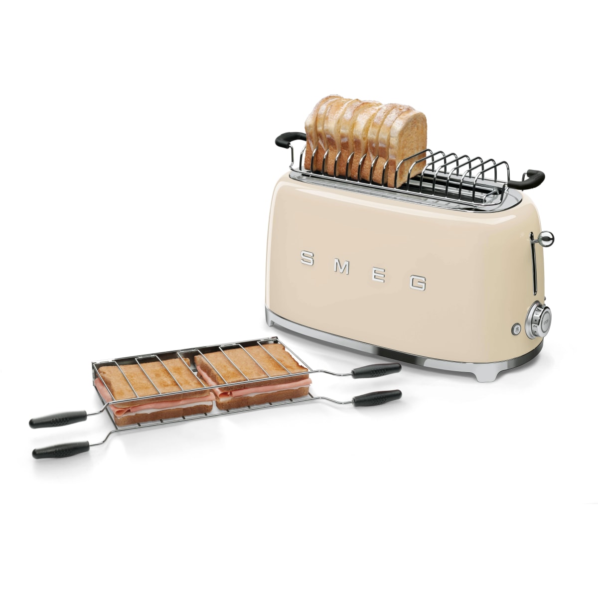 Smeg 50's Retro Design TSF02CRUS Countertop Toaster in Cream