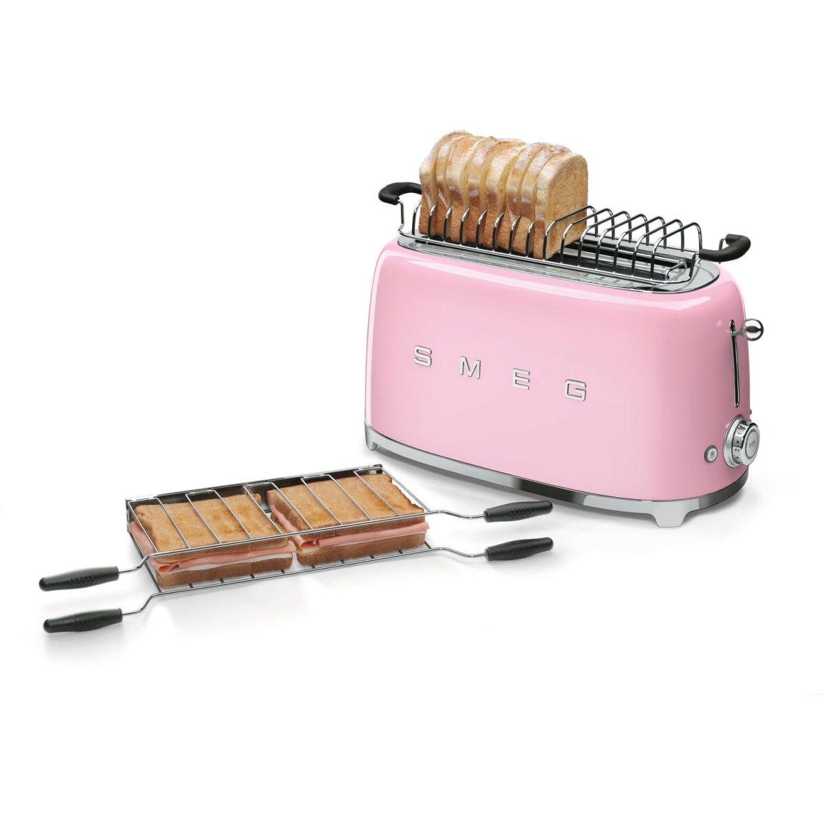 Smeg 50's Retro Design TSF02PKUS Countertop Toaster in Pink