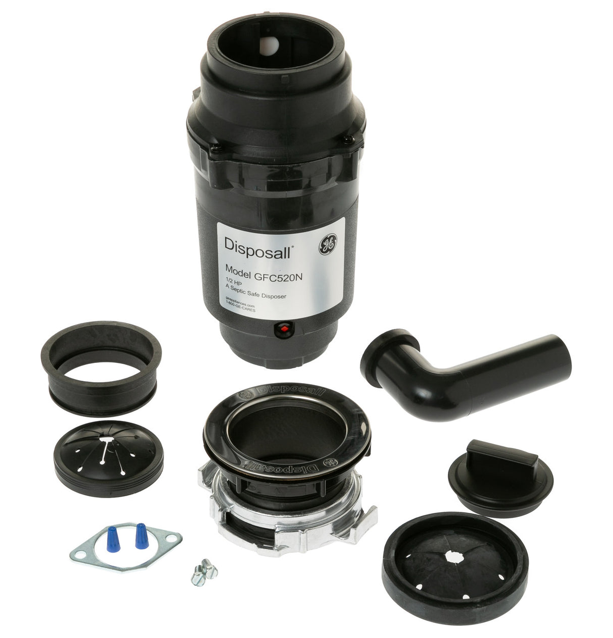 GE DISPOSALL 1/2 HP Continuous Feed Garbage Disposer with Stainless Steel Impellers, 25 oz. Chamber – Non-Corded