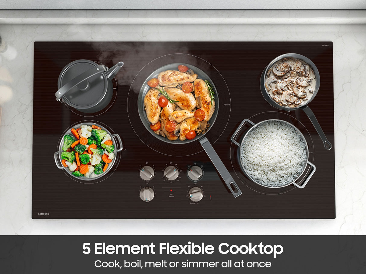 Samsung NZ36FG6432RK electric cooktop element layout