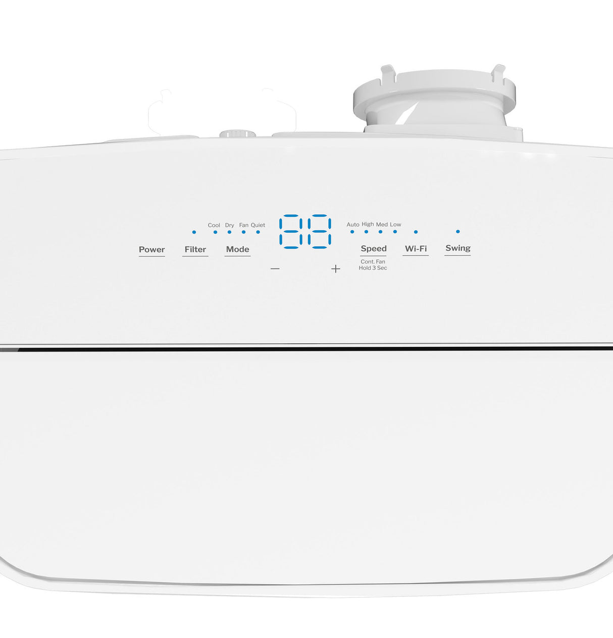 GE 8,000 BTU DOE SACC Smart Portable Air Conditioner with WiFi and Dehumidifier, Medium Rooms up to 350 sq. ft., White