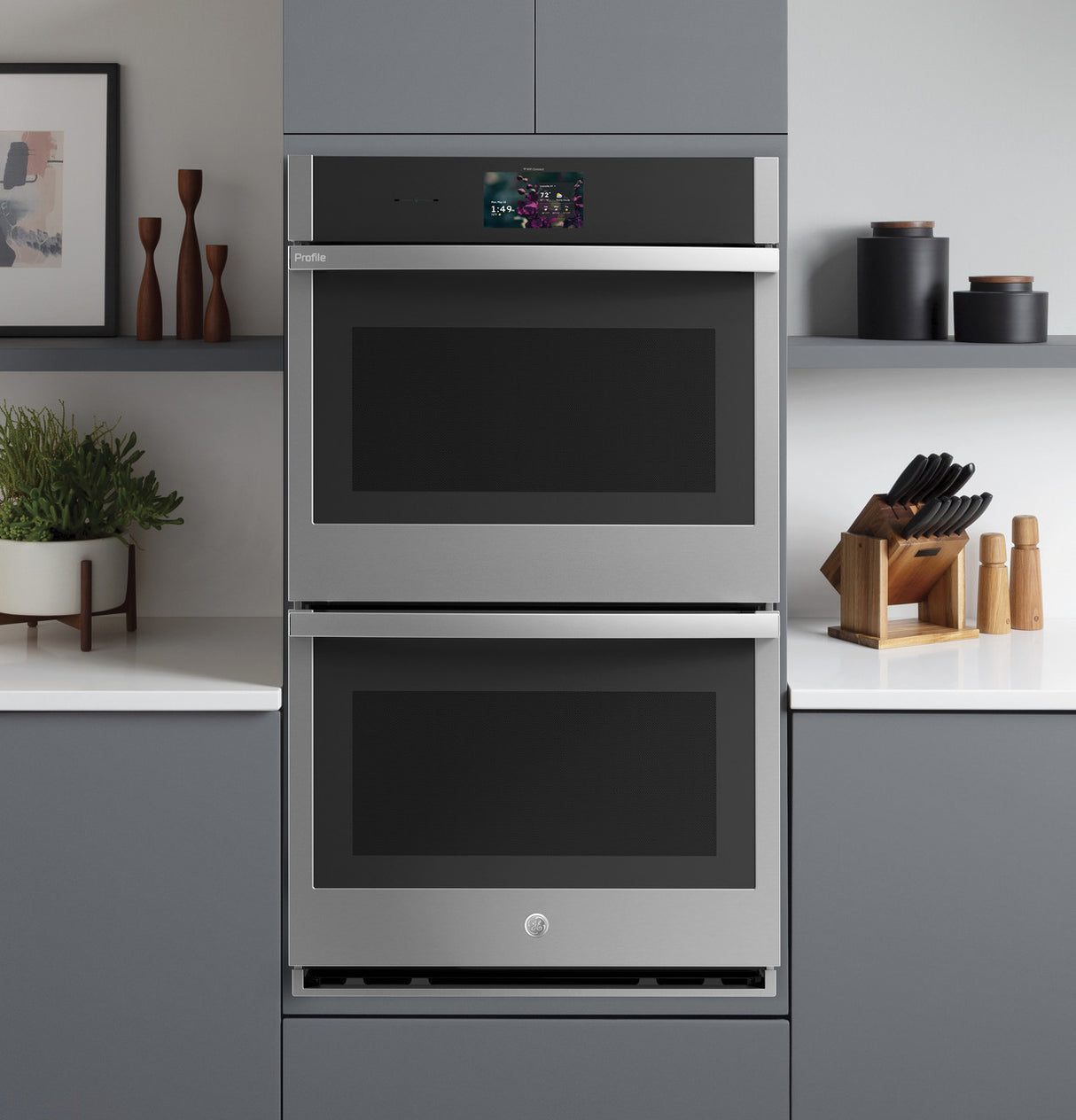 GE Profile PKD7000SZSS oven interior with glide racks