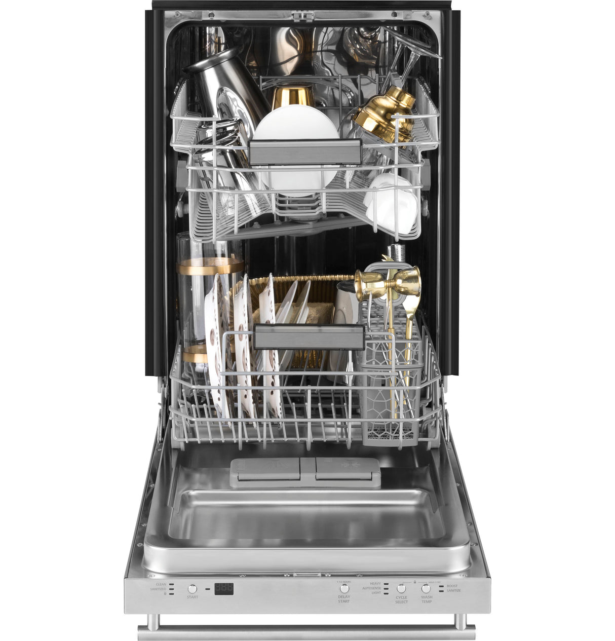 GE UDT165SIVII - 18 in. Top Control Flush-Mount Dishwasher with 47 dBa Sound Level & Condensate Dry - Custom Panel Ready
