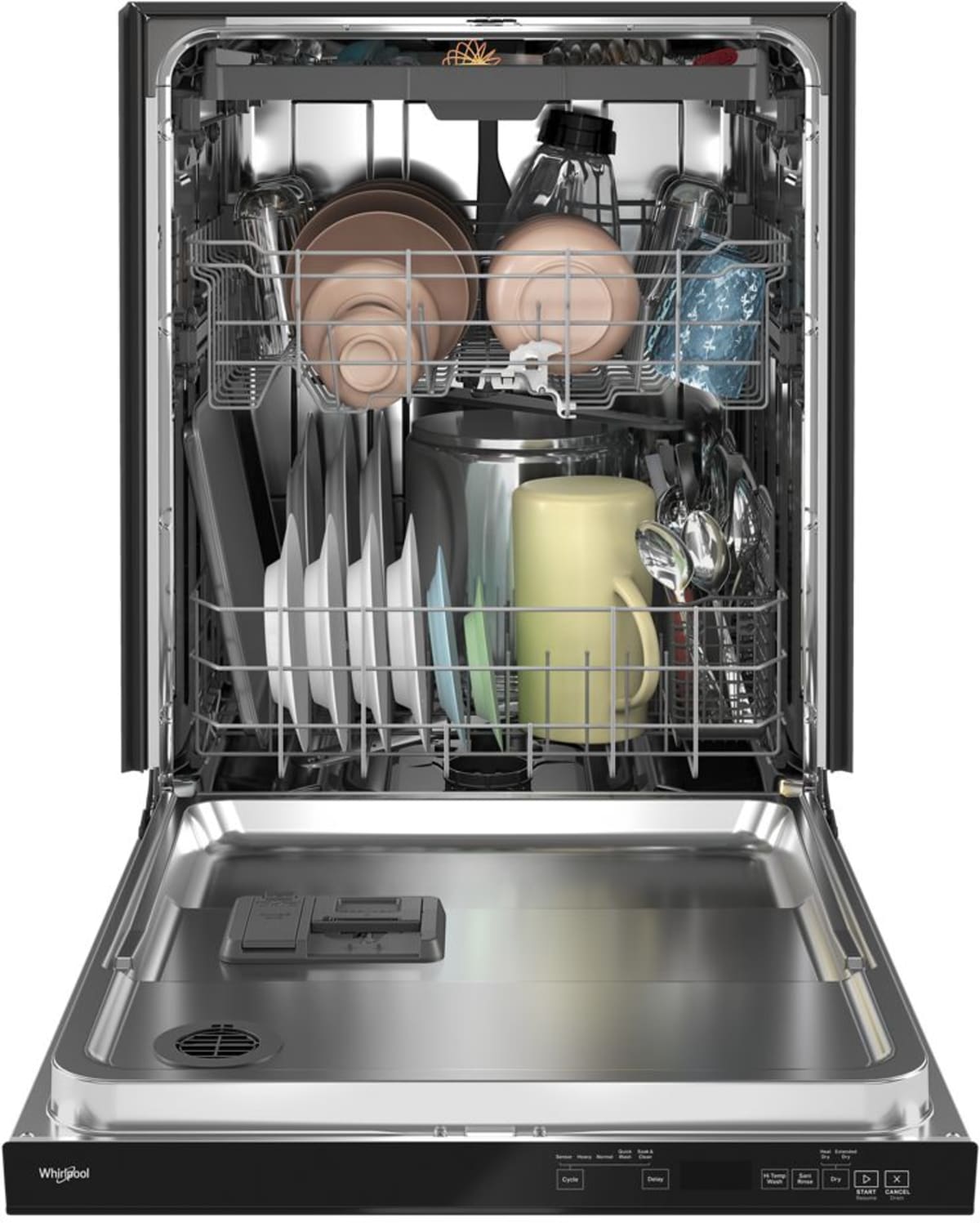 Whirlpool WDTA50SAKB dishwasher rack capacity