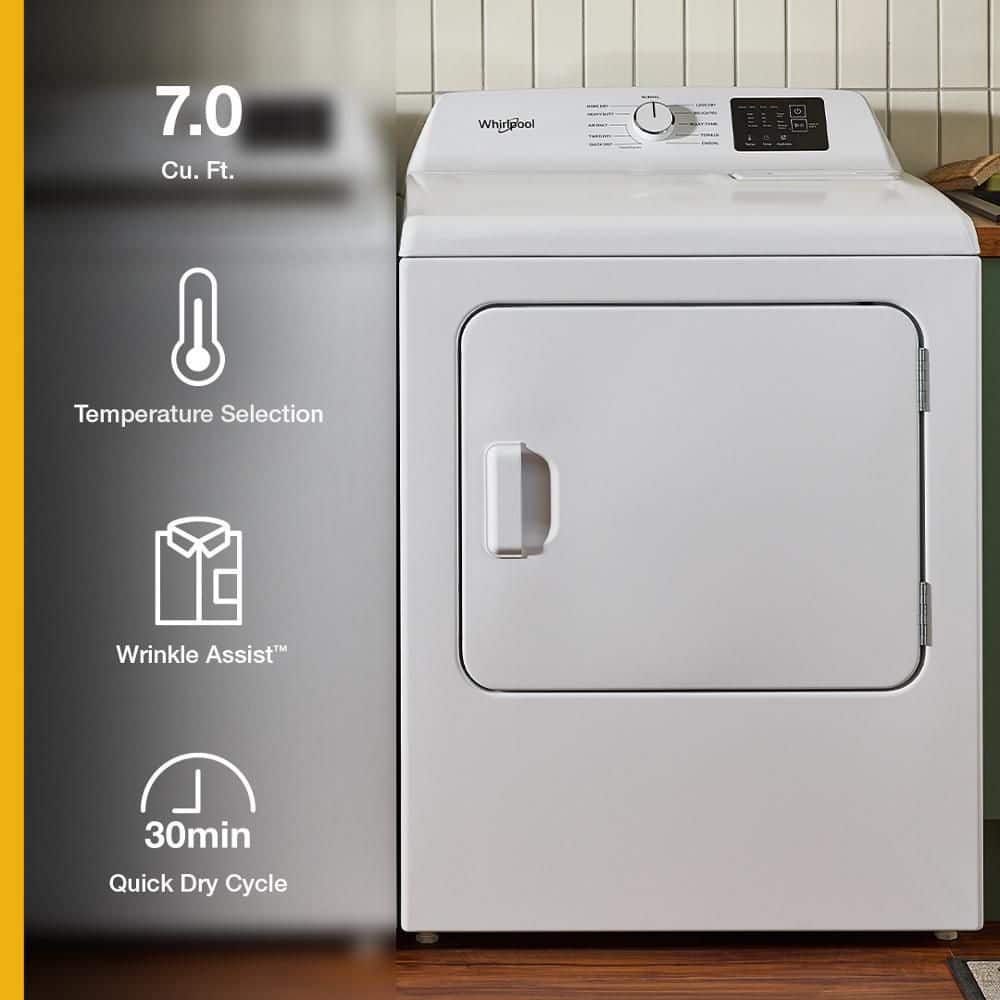 Whirlpool WED4105LSW electric dryer - in laundry room