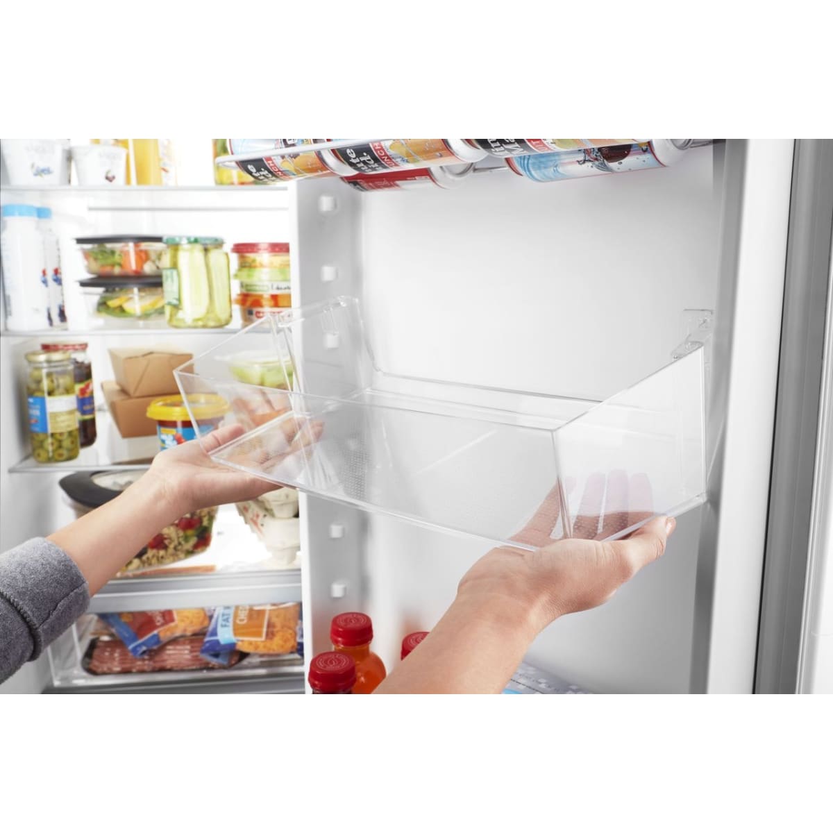 Whirlpool WRS325SDHZ 36 in. Side-by-Side Refrigerator - door bin detail | Varouj Appliances